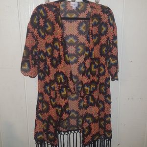 Lularoe Monroe kimono w fringe